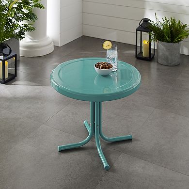 Crosley Outdoor Retro Metal Side Table