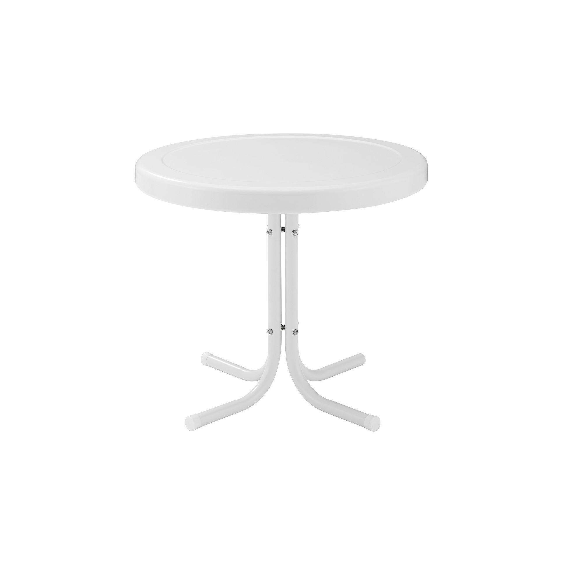 Crosley Outdoor Retro Metal Side Table, White