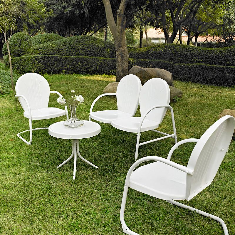Griffith 4-Piece Metal Outdoor Conversation Seating Set, White