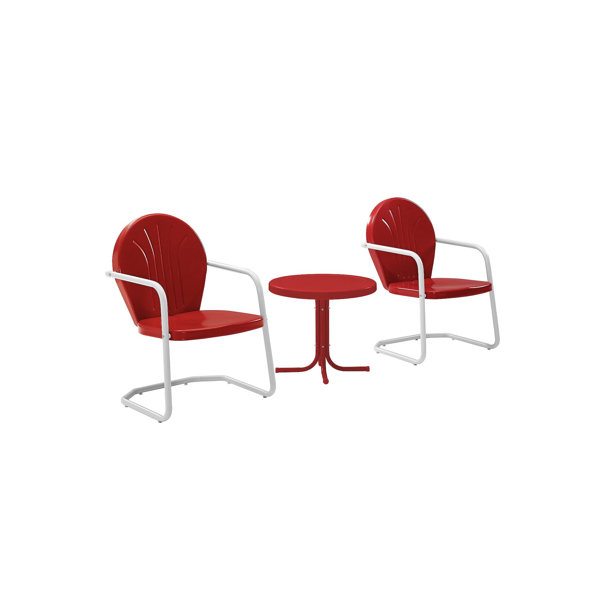 Griffith Metal Chairs & End Table 3-piece Set, Red