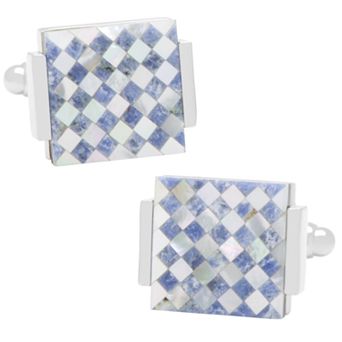 Men's Cuff Links, Inc. Lapis and Mother-of-Pearl Checkered Cuff Link