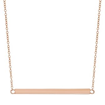 Classic Treasures 18k Rose Gold Over Silver Bar Necklace