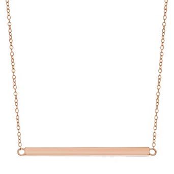 Classic Treasures 18k Rose Gold Over Silver Bar Necklace