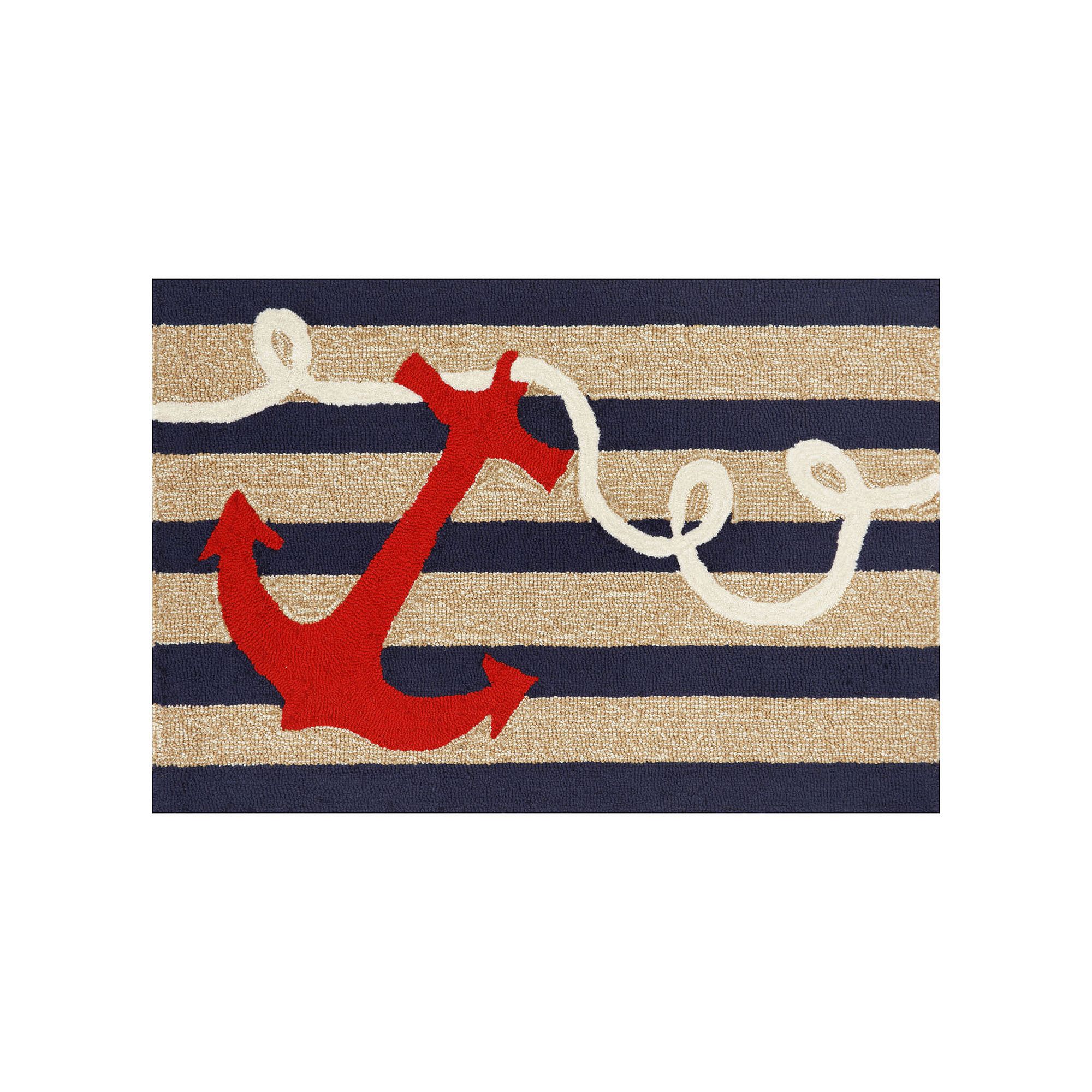 Liora Manne Frontporch Anchor Indoor Outdoor Rug, Blue