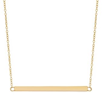 Classic Treasures 18k Gold Over Silver Bar Necklace
