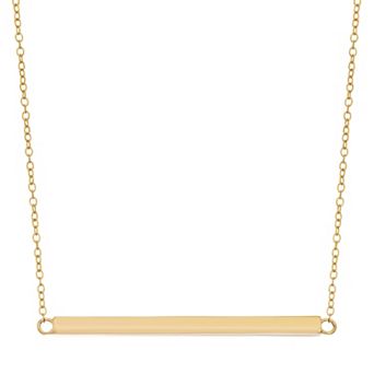 Classic Treasures 18k Gold Over Silver Bar Necklace