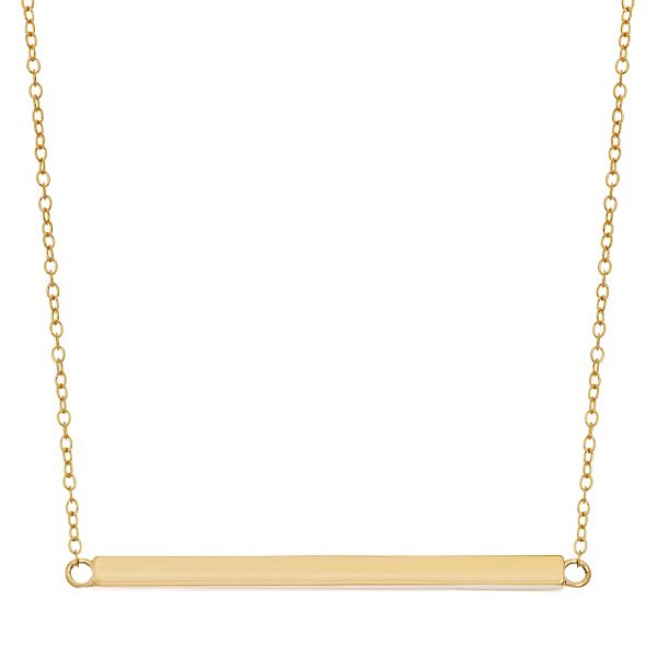 Classic Treasures 18k Gold Over Silver Bar Necklace