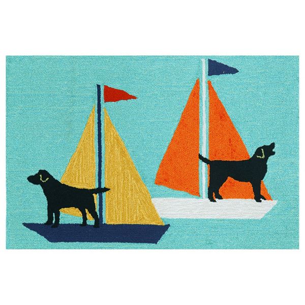 Liora Manne Frontporch Coastal Dog Indoor/Outdoor Rug Ocean 24x36