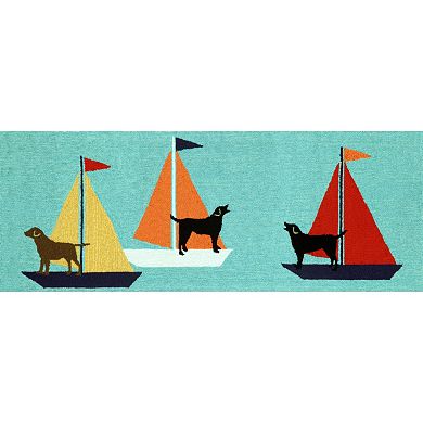 Liora Manne Frontporch Sailing Dogs Indoor Outdoor Rug