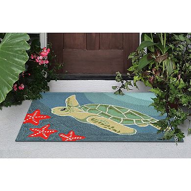 Liora Manne Frontporch Sea Turtle Indoor Outdoor Rug