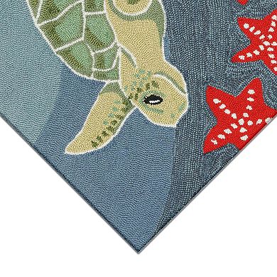Liora Manne Frontporch Sea Turtle Indoor Outdoor Rug