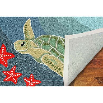 Liora Manne Frontporch Sea Turtle Indoor Outdoor Rug