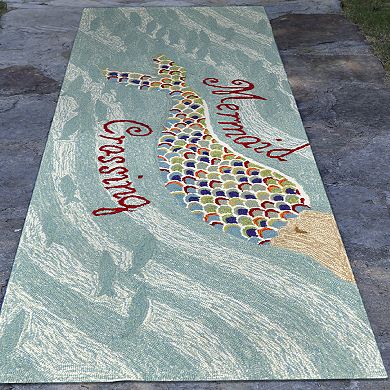 Liora Manne Frontporch Mermaid Crossing Indoor Outdoor Rug