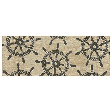 Liora Manne Frontporch Ship Wheel Indoor Outdoor Rug