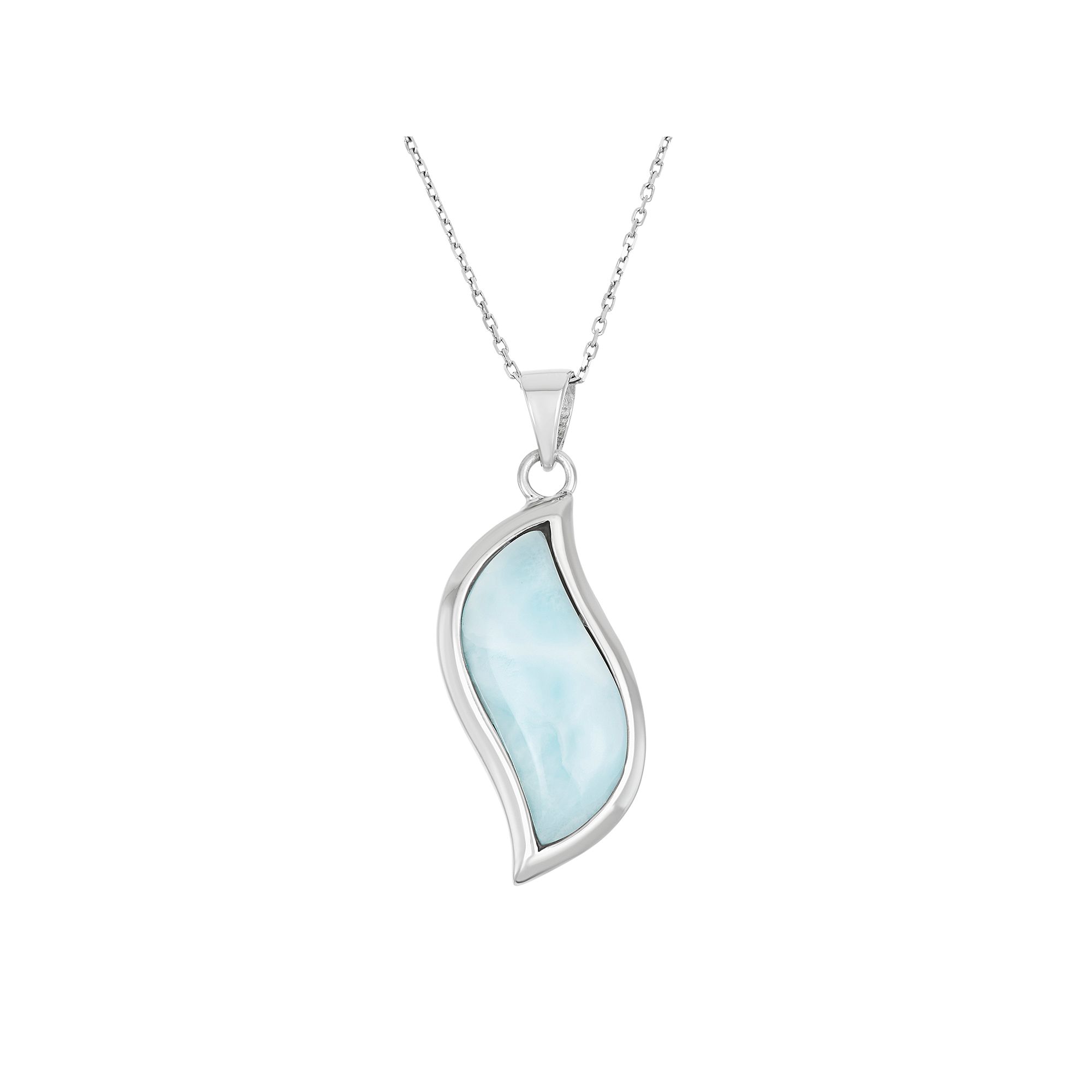 Larimar Sterling Silver Pendant Necklace, Womens, Size: 18, Blue
