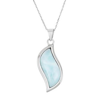 Larimar Sterling Silver Pendant Necklace