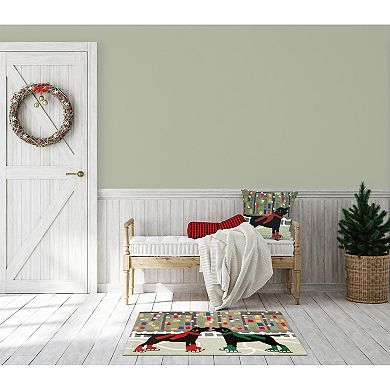 Liora Manne Frontporch Holiday Ice Dogs Indoor Outdoor Rug