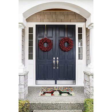 Liora Manne Frontporch Holiday Ice Dogs Indoor Outdoor Rug