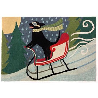 Liora Manne Frontporch Sledding Dog Indoor Outdoor Rug
