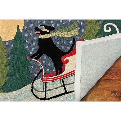 Liora Manne Frontporch Sledding Dog Indoor Outdoor Rug