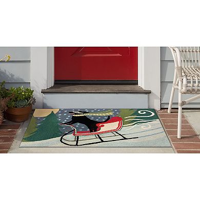 Liora Manne Frontporch Sledding Dog Indoor Outdoor Rug