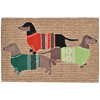 Liora Manne Frontporch Holiday Hounds Indoor Outdoor Rug