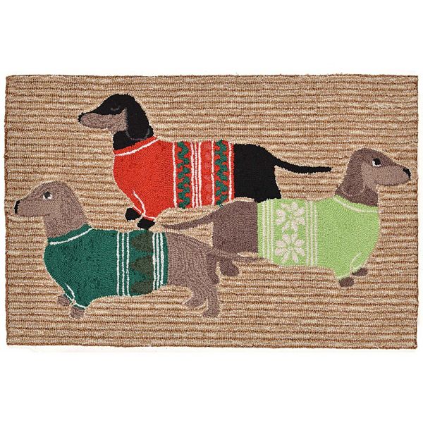 Liora Manne Frontporch Holiday Hounds Indoor Outdoor Rug