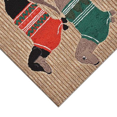 Liora Manne Frontporch Holiday Hounds Indoor Outdoor Rug