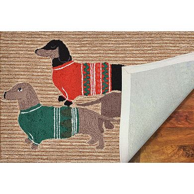 Liora Manne Frontporch Holiday Hounds Indoor Outdoor Rug