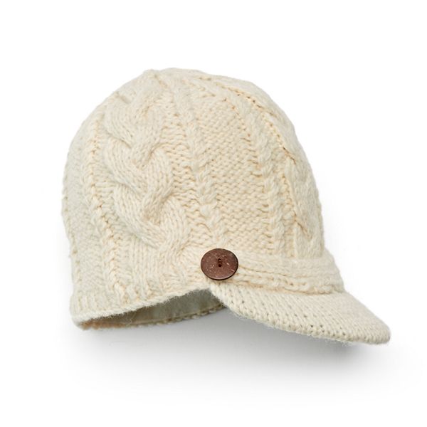 Cable knit best sale hat with brim