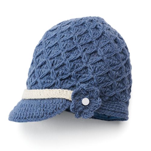 SIJJL Women's Crochet Brim Wool Beanie