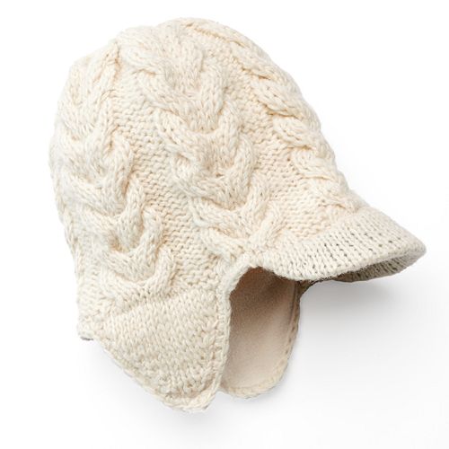 SIJJL Women's Ribbed Brim Wool Beanie