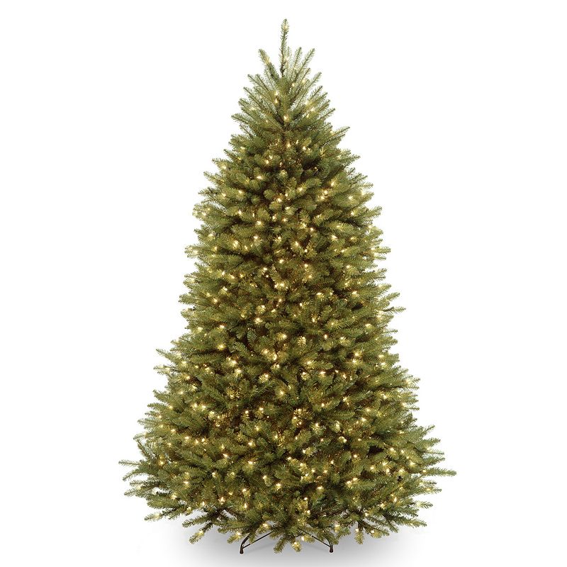 National Tree Company Pre-Lit Artificial Full Christmas Tree  Green  Dunhill Fir  Dual Color LED Lights  Includes PowerConnect and Stand  7.5 Feet