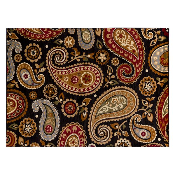 paisley rug boteh rug brown area rug personalized area rug Paisley area rug brown floral paisley custom area rug floral accent rug