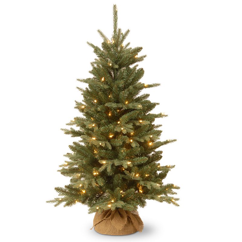 National Tree Company 4' Feel Real Burlap Tree With 150 Clear Lights