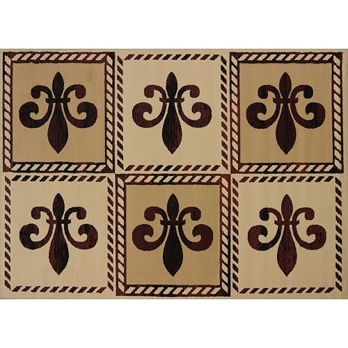 United Weavers China Garden Patchwork Fleur De Lis Rug