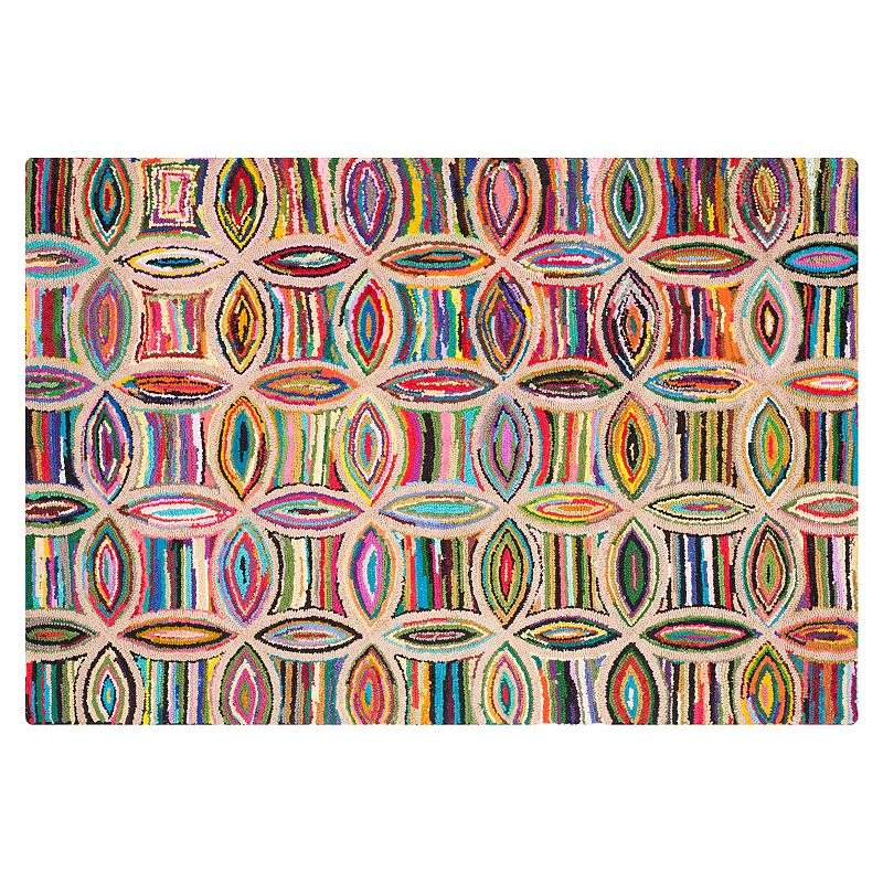 Safavieh Nantucket Lindsey Geometric Rug, Multicolor, 6Ft Rnd