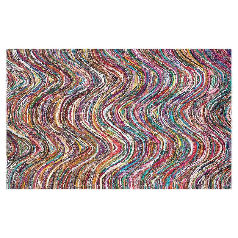 Safavieh Nantucket Swenson Wave Rug, Multicolor, 6Ft Rnd