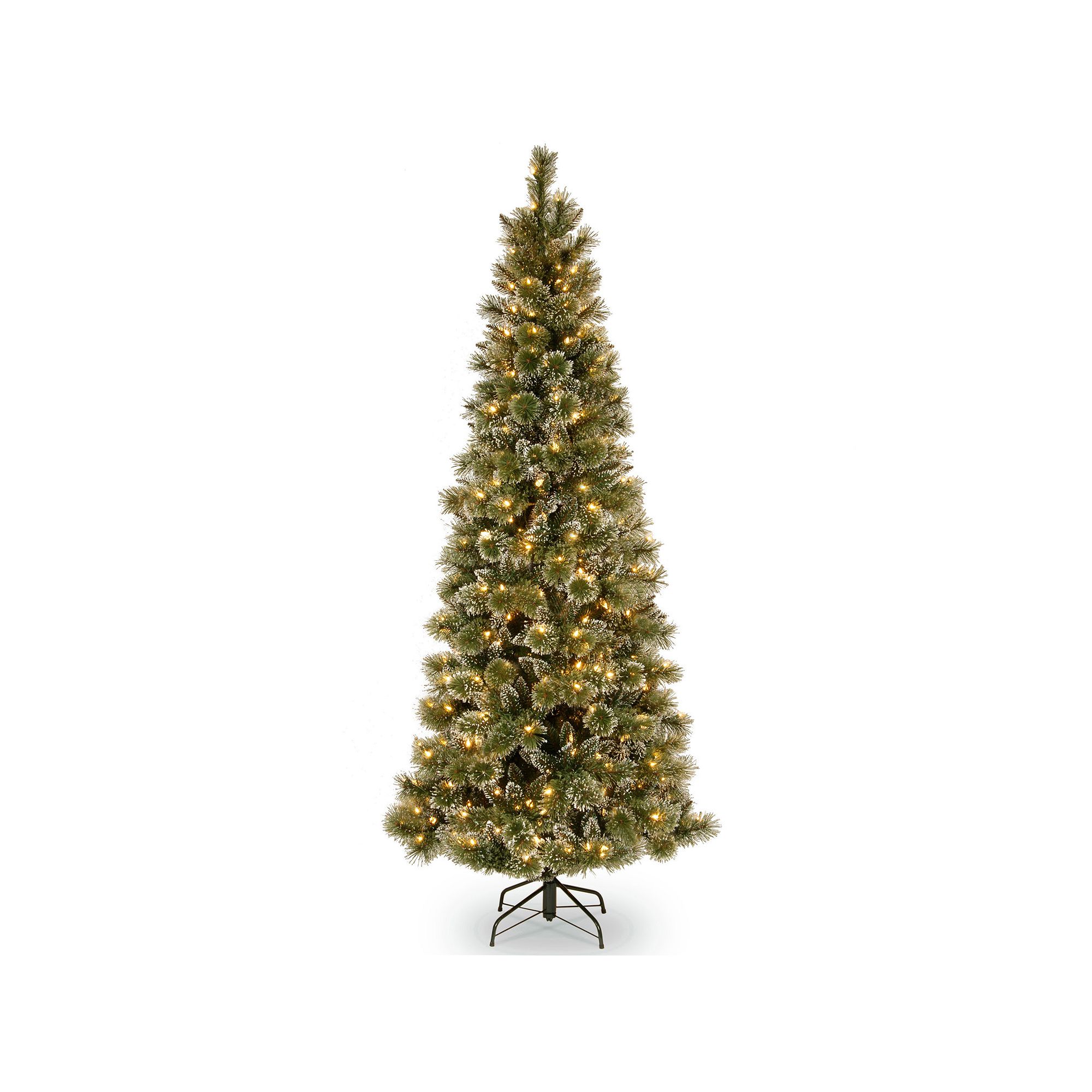 National Tree Company 7.5-ft. Pre-Lit LED Glittery Bristle Pine Slim Artifi