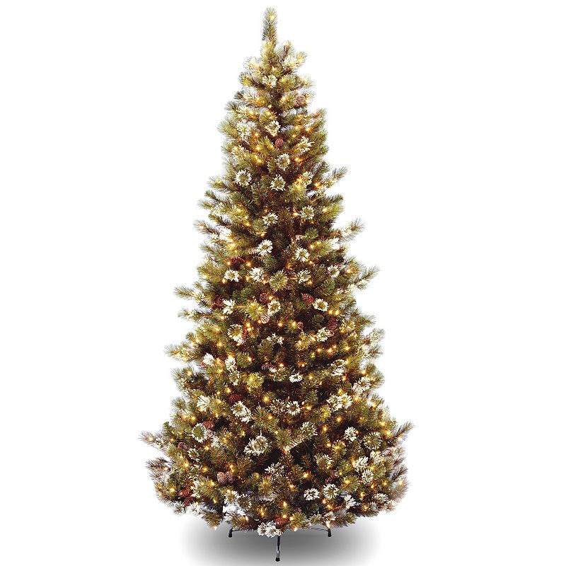 National Tree Company 7.5' Glittery Pine Slim Tree With 500 Clear Lights
