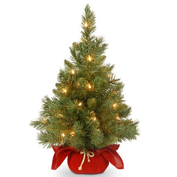 24in. PreLit Majestic Fir Artificial Christmas Tree & Red Cloth Bag