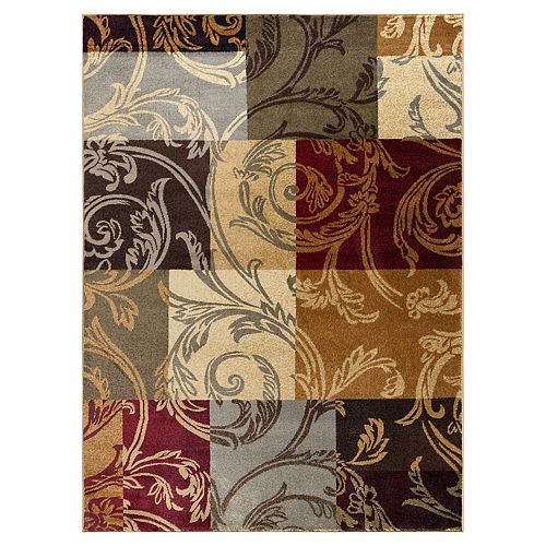 KHL Rugs Transitional Floral Squares Rug