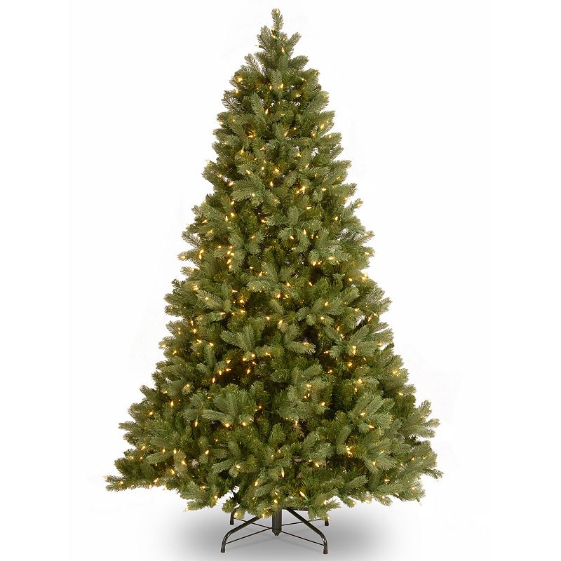 National Tree Company Pre-Lit Feel Real®Artificial Christmas Tree  Green  Downswept Douglas® Fir  Clear Lights  Includes Stand  6.5 feet