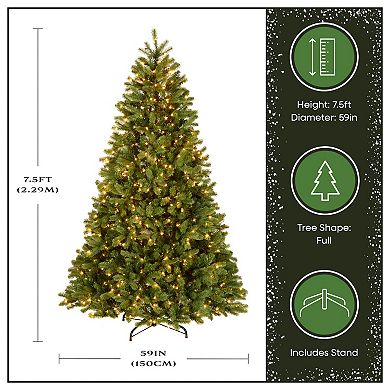 National Tree Company 7.5-ft. Pre-Lit ''Feel Real'' Downswept Douglas Fir Artificial Christmas Tree