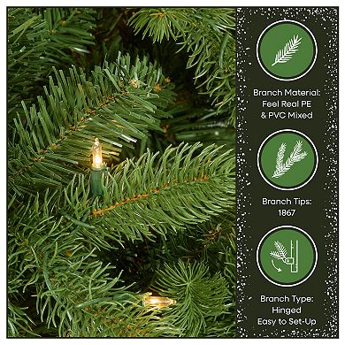 National Tree Company 7.5-ft. Pre-Lit ''Feel Real'' Downswept Douglas Fir Artificial Christmas Tree