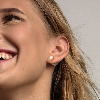 Stella Grace Freshwater Cultured Pearl Sterling Silver Front-Back Stud Earrings