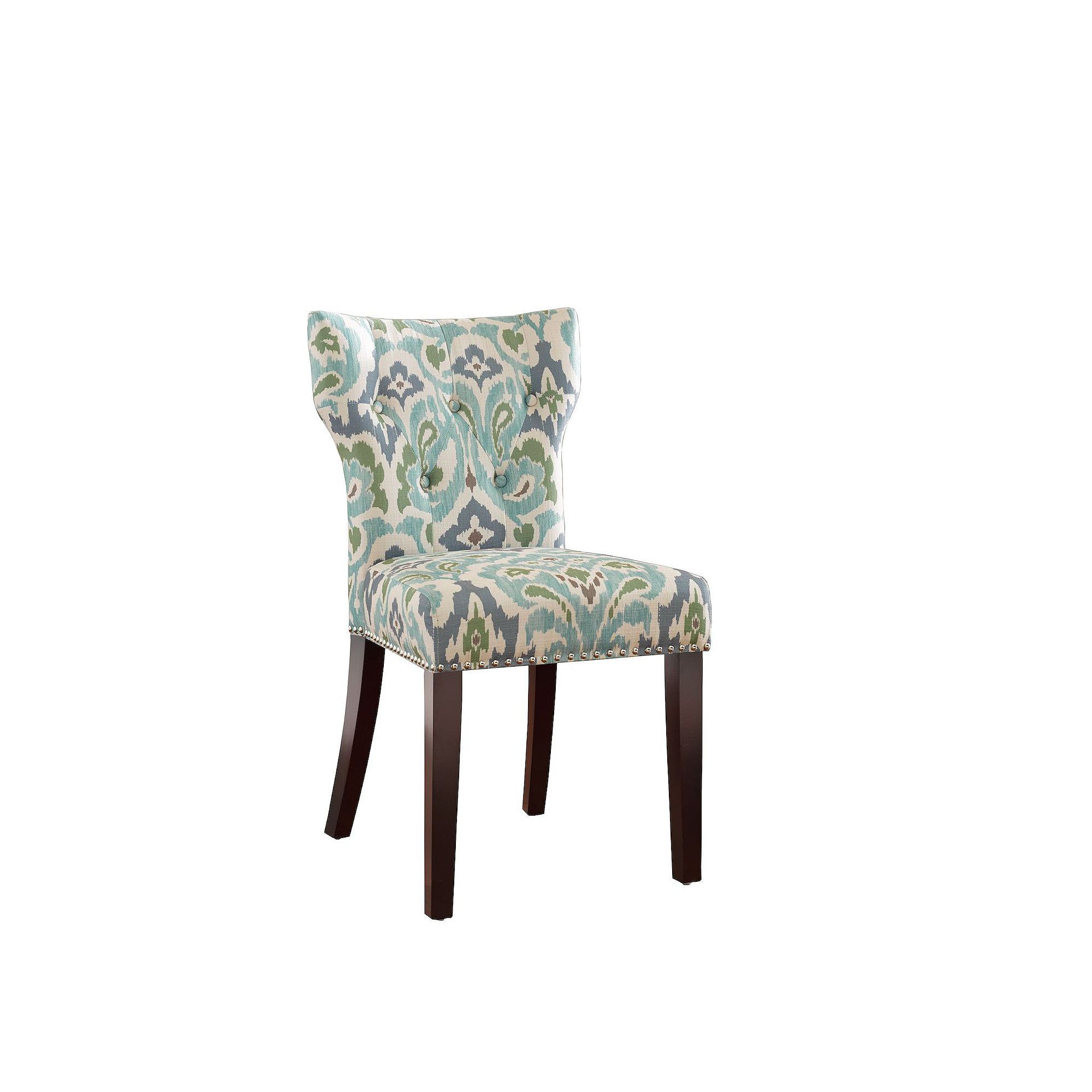 Madison Park Emilia Tufted Back Dining Chair, Jakarta Blue Green