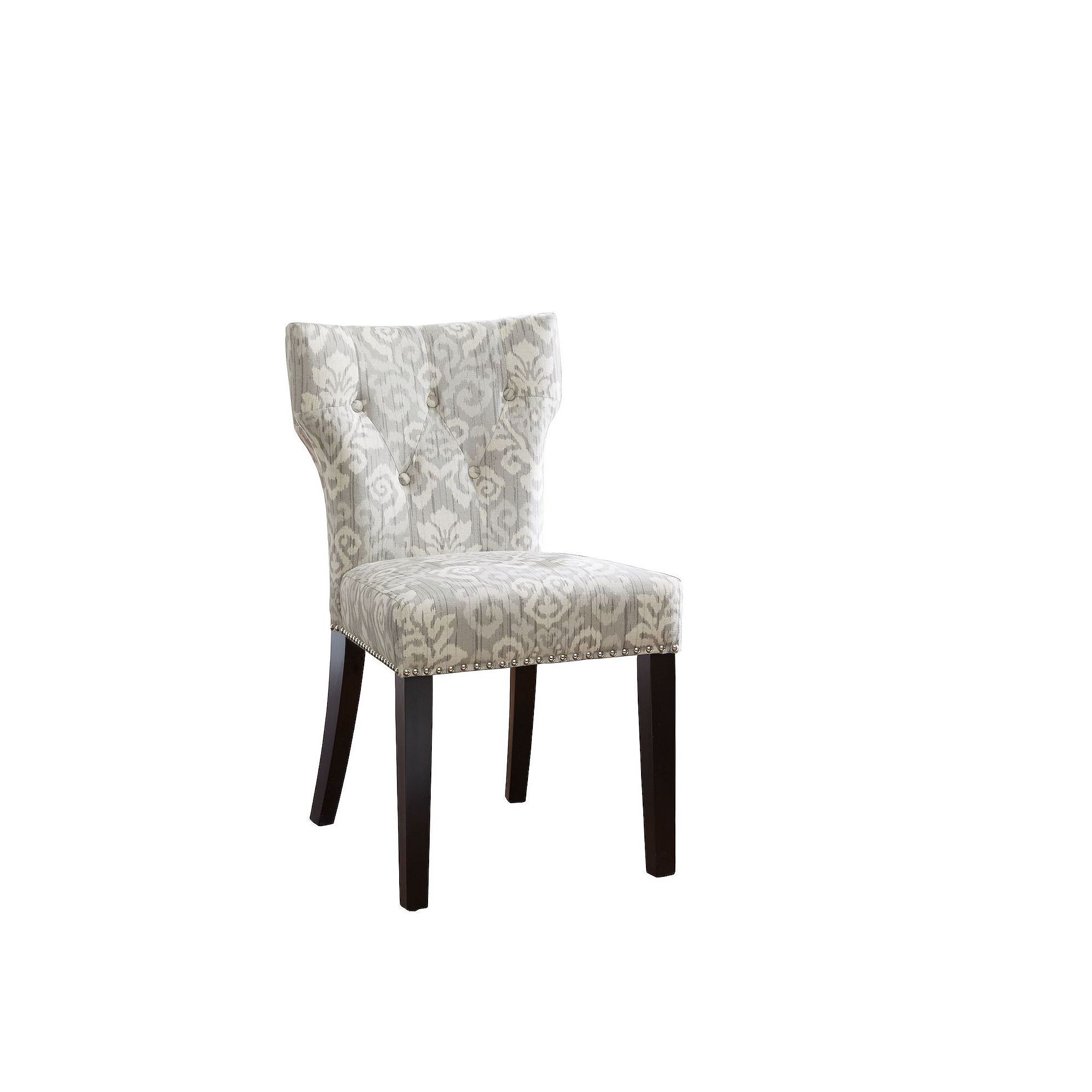 Madison Park Emilia Tufted Back Dining Chair, Medallion Gray