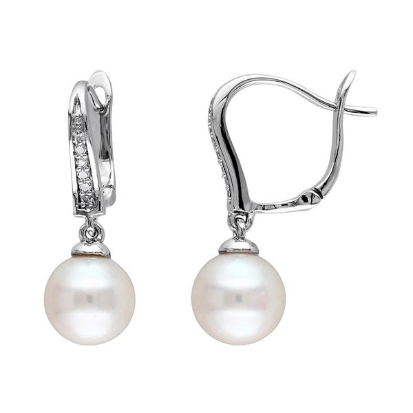 Stella Grace Freshwater Cultured Pearl & Diamond Accent Sterling Silver ...