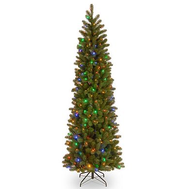 National Tree Company 7.5-ft. Pre-Lit Dual LED ''Feel Real'' Downswept Douglas Fir Slim Artificial Christmas Tree